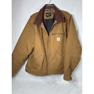 Carhartt Tan Jacket with Brown Collar